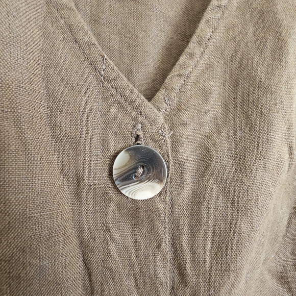 Anthropologie Rhian Belted Button Jumpsuit | Size 10 | Olive Green - Picture 6 of 14